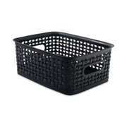 Advantus Plastic Weave Bin, Small, 10 in x 7.5 in x 4 in, Black 36000